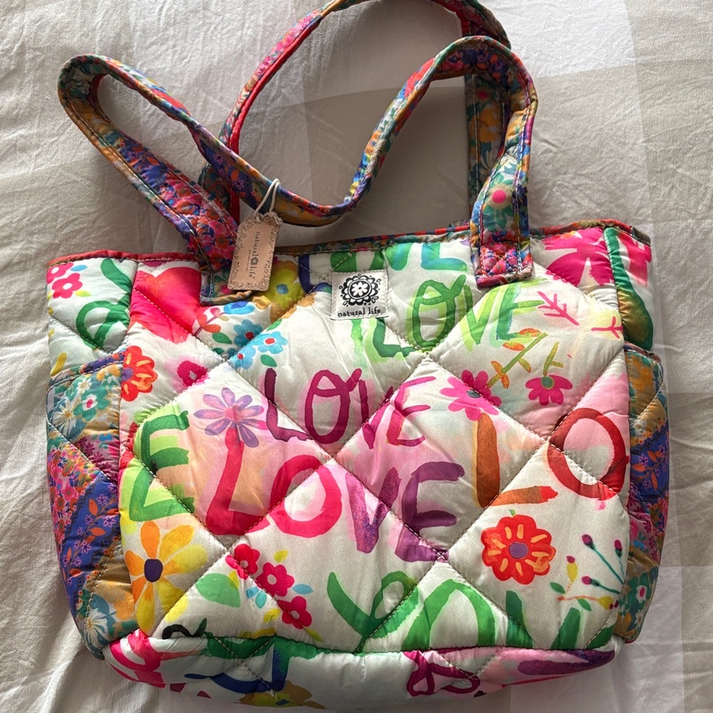 Natural Lufe Reversible Quilted Patchwork Floral … - image 3